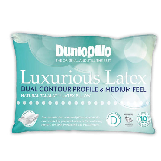 Dunlopillo Dual Contour Profile Medium Natural Talalay Latex Pillow