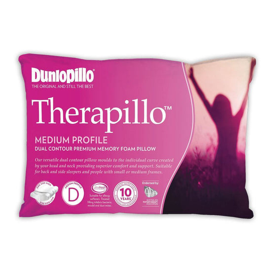 Therapillo Medium Profile Dual Contour Premium Memory Foam Pillow